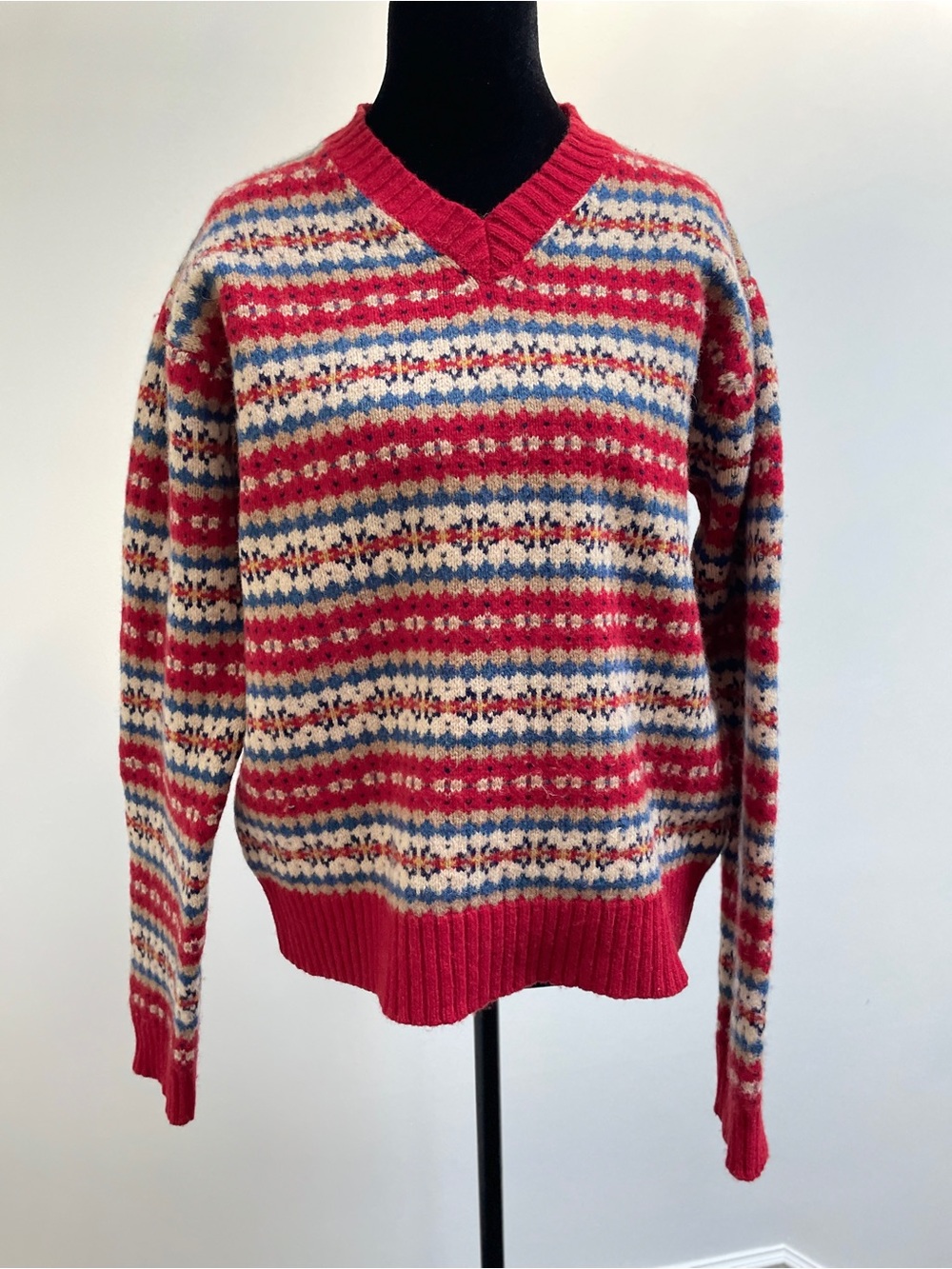 Vintage Abercrombie & Fitch Shetland Wool Fair Isle Sweater L